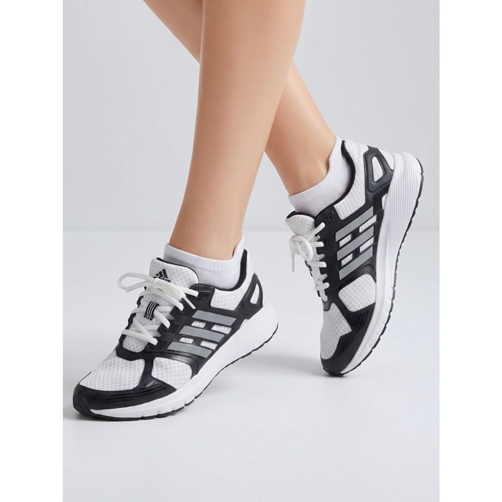 ADIDAS | Duramo Black White Silver Lace Up Sneakers Women’s Size 7.5